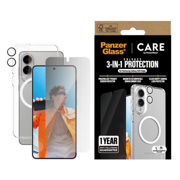 Samsung Galaxy S25 Edge PanzerGlass Care Flagship Pacote de privacidade 3 em 1 - Transparente