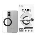 Capa Kickstand PanzerGlass Care para Samsung Galaxy S25 Edge - Compatível com MagSafe - Transparente / Preto