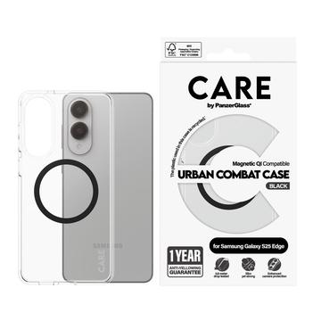 Capa PanzerGlass Care Transparent Urban Combat para Samsung Galaxy S25 Edge - Compatível com MagSafe - Preto