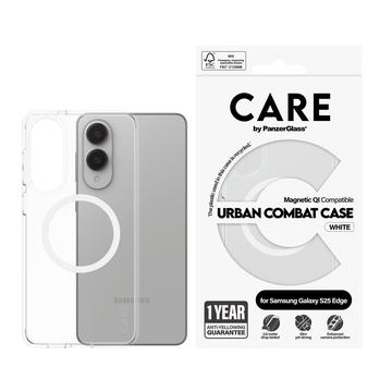 Capa PanzerGlass Care Urban Combat para Samsung Galaxy S25 Edge - Compatível com MagSafe - Branco / Transparente