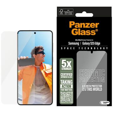 Protetor de ecrã PanzerGlass Ceramic Protection Ultra-Wide Fit EasyAligner para Samsung Galaxy S25 Edge - 9H - Transparente