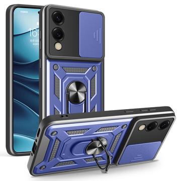 Capa Híbrida de Anel Rotativo com Proteção de Câmera para Samsung Galaxy S25 Edge