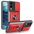 Capa Híbrida de Anel Rotativo com Proteção de Câmera para Samsung Galaxy S25 Edge - Vermelho