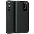 Capa Flip Samsung Galaxy S25 Edge Smart Clear View com ranhura para cartão - Preto