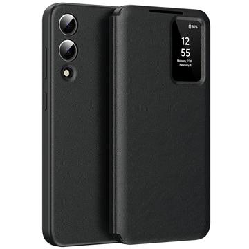 Capa Flip Samsung Galaxy S25 Edge Smart Clear View com ranhura para cartão - Preto