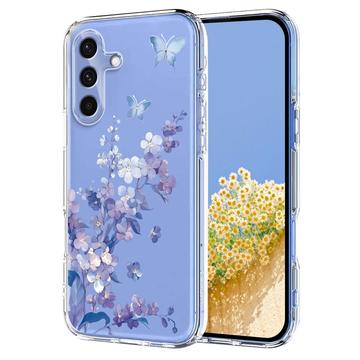 Capa em TPU com padrão floral para Samsung Galaxy S25 FE - Roxo