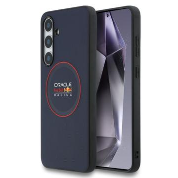Capa de silicone líquida MagSafe para Samsung Galaxy S25 FE Oracle Red Bull Racing Red Ring - Azul-marinho