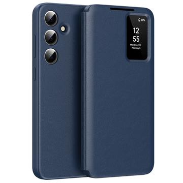 Capa flip para Samsung Galaxy S25 FE Smart Clear View com ranhura para cartão - Safira