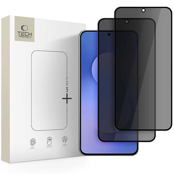 Protetor de ecrã de vidro temperado Privacy Samsung Galaxy S25 FE Tech-Protect Glass Spy+ - 2 unid. - Preto