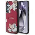 Capa para Samsung Galaxy S25 Guess Grained Printed Flower Pattern - Compatível com MagSafe - Fúcsia
