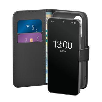 Capa para carteira Samsung Galaxy S25 com 2 ranhuras para cartões Puro - Preto