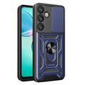 Capa Híbrida de Anel Rotativo com Proteção de Câmera para Samsung Galaxy S25 - Azul