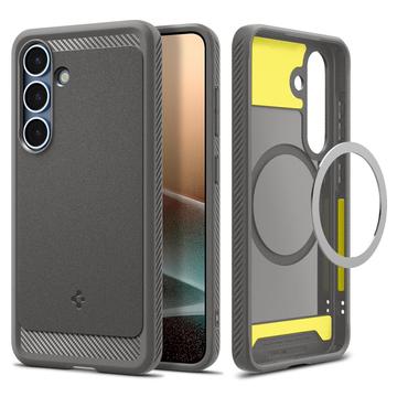 Capa de TPU Spigen Rugged Armor Mag para Samsung Galaxy S25 - Cinzento
