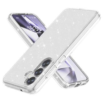 Capa Híbrida Stylish Glitter Series para Samsung Galaxy S25 - Branco