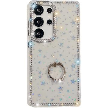 Capa híbrida Samsung Galaxy S25 Ultra CrystalGlow com suporte para anel