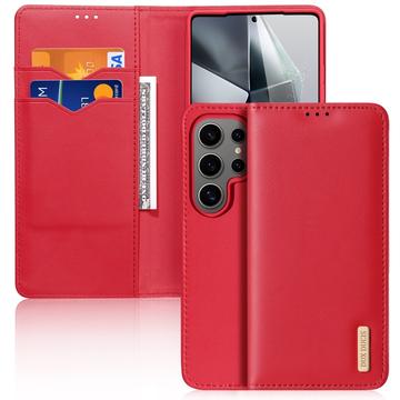 Bolsa Tipo Carteira em Pele Dux Ducis Hivo para Samsung Galaxy S25 Ultra - Vermelho