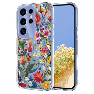 Capa em TPU com padrão floral para Samsung Galaxy S25 Ultra - Lírios