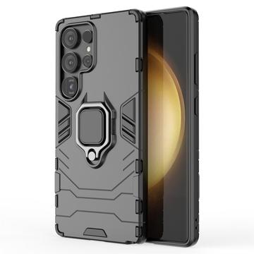 Capa Híbrida com Suporte de Anel para Samsung Galaxy S25 Ultra - Preto
