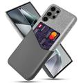 Capa com Porta-Cartões KSQ para Samsung Galaxy S25 Ultra - Cinzento