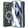 Capa magnética para Samsung Galaxy S25 Ultra com proteção de ecrã em vidro temperado - Compatível com MagSafe - Verde