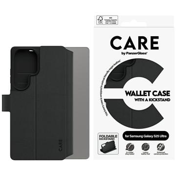 Capa tipo carteira com suporte Samsung Galaxy S25 Ultra PanzerGlass Care Feature - Preto