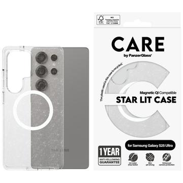 Capa PanzerGlass Care Star Lit para Samsung Galaxy S25 Ultra - Compatível com MagSafe - Branco transparente