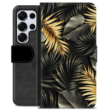 Bolsa tipo Carteira - Samsung Galaxy S25 Ultra - Folhas Douradas