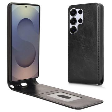 Bolsa Vertical com Ranhura de Cartão para Samsung Galaxy S25 Ultra - Preto