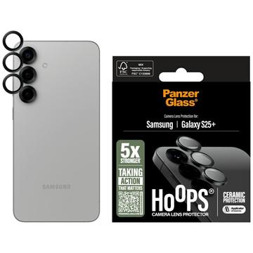 Protetor de lente de câmara em cerâmica PanzerGlass Hoops para Samsung Galaxy S25+ - Preto