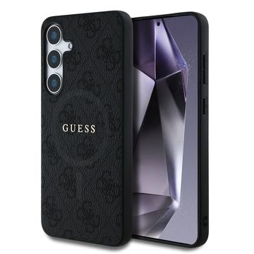 Capa com anel colorido Guess 4G para Samsung Galaxy S25+ - Compatível com MagSafe - Preto