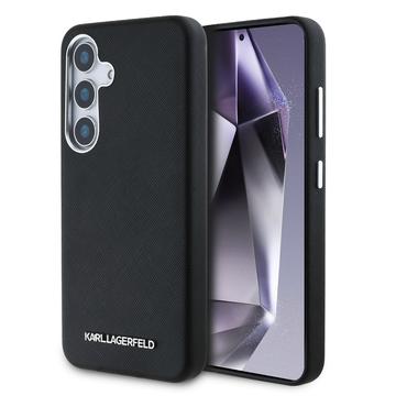 Capa para Samsung Galaxy S25+ Karl Lagerfeld Saffiano Metal Logo - Preto