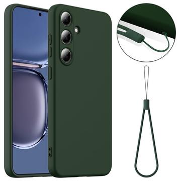 Capa de silicone líquido para Samsung Galaxy S25+ - Compatível com MagSafe - Verde Escuro