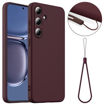 Capa de silicone líquido para Samsung Galaxy S25+ - Compatível com MagSafe - Vinho Vermelho