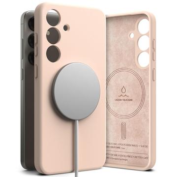 Capa Ringke Liquid Silicone MagSafe para Samsung Galaxy S25+ - Areia Rosa