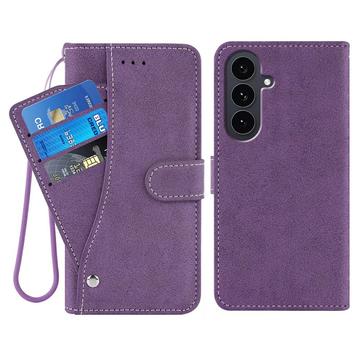 Capa para Samsung Galaxy S26 elegante e retro com suporte rotativo para cartões