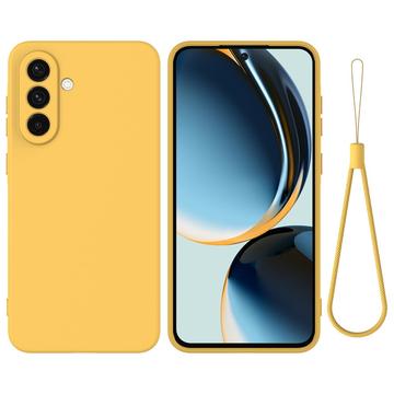 Capa de silicone líquido com correia de mão para Samsung Galaxy S26/S26 Pro - Amarelo