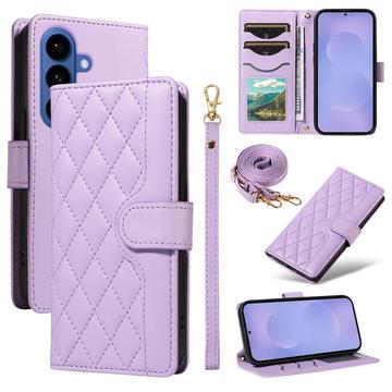 Capa de carteira acolchoada luxuosa para Samsung Galaxy S26/S26 Pro - Violet