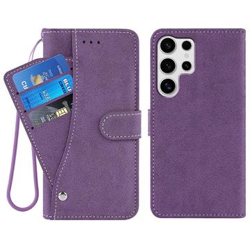 Capa para Samsung Galaxy S26 Ultra elegante e retro com suporte rotativo para cartões