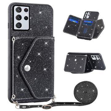 Capa com Porta-Cartão Stardust para Samsung Galaxy S26 Ultra - Preto
