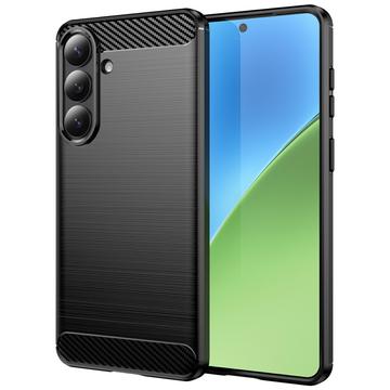 Capa de TPU Escovado para Samsung Galaxy S26+ - Fibra de Carbono