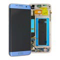 Ecrã LCD GH97-18533G e Estrutura para a Parte da Frente do Samsung Galaxy S7 Edge - Azul