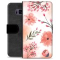 Bolsa tipo Carteira para Samsung Galaxy S8  - Flores Cor de Rosa