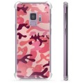 Capa Híbrida para Samsung Galaxy S9  - Camuflagem Rosa