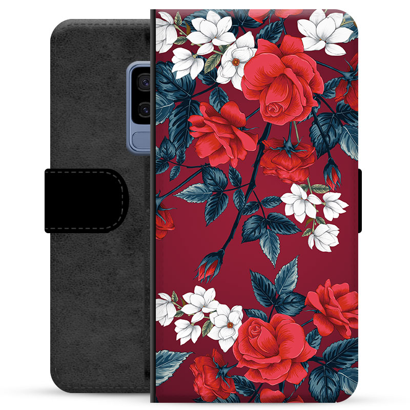 Bolsa tipo Carteira para Samsung Galaxy S9+  - Flores Vintage