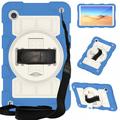 Capa com Alça Heavy Duty 360 para Samsung Galaxy Tab A9 - Azul-celeste