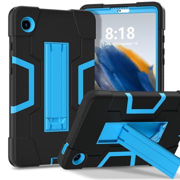 Capa híbrida estilo robô Samsung Galaxy Tab A11 com suporte para os pés - Preto / Azul