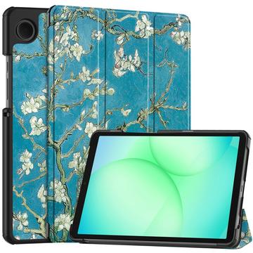 Capa Smart Folio Série Tri-Fold para Samsung Galaxy Tab A11 - Flores brancas
