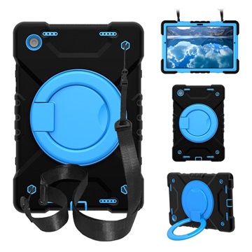 Capa com Alça Heavy Duty 360 para Samsung Galaxy Tab A8 10.5 (2021) - Azul / Preto