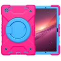 Capa com Alça Heavy Duty 360 para Samsung Galaxy Tab A8 10.5 (2021) - Cor-de-Rosa Forte / Azul