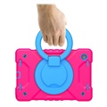 Capa com Alça Heavy Duty 360 para Samsung Galaxy Tab A8 10.5 (2021) - Cor-de-Rosa Forte / Azul